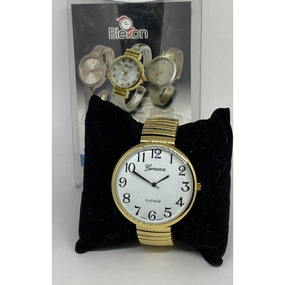 Blekon 15304 Women's Gold Metal Band Analog White Dial Quartz Wrist Watch RQ652